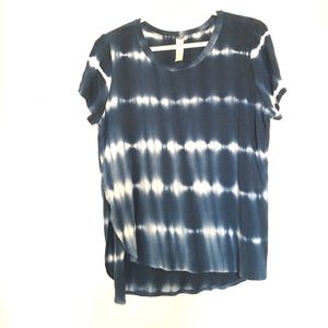 Slit cut tie-dye top